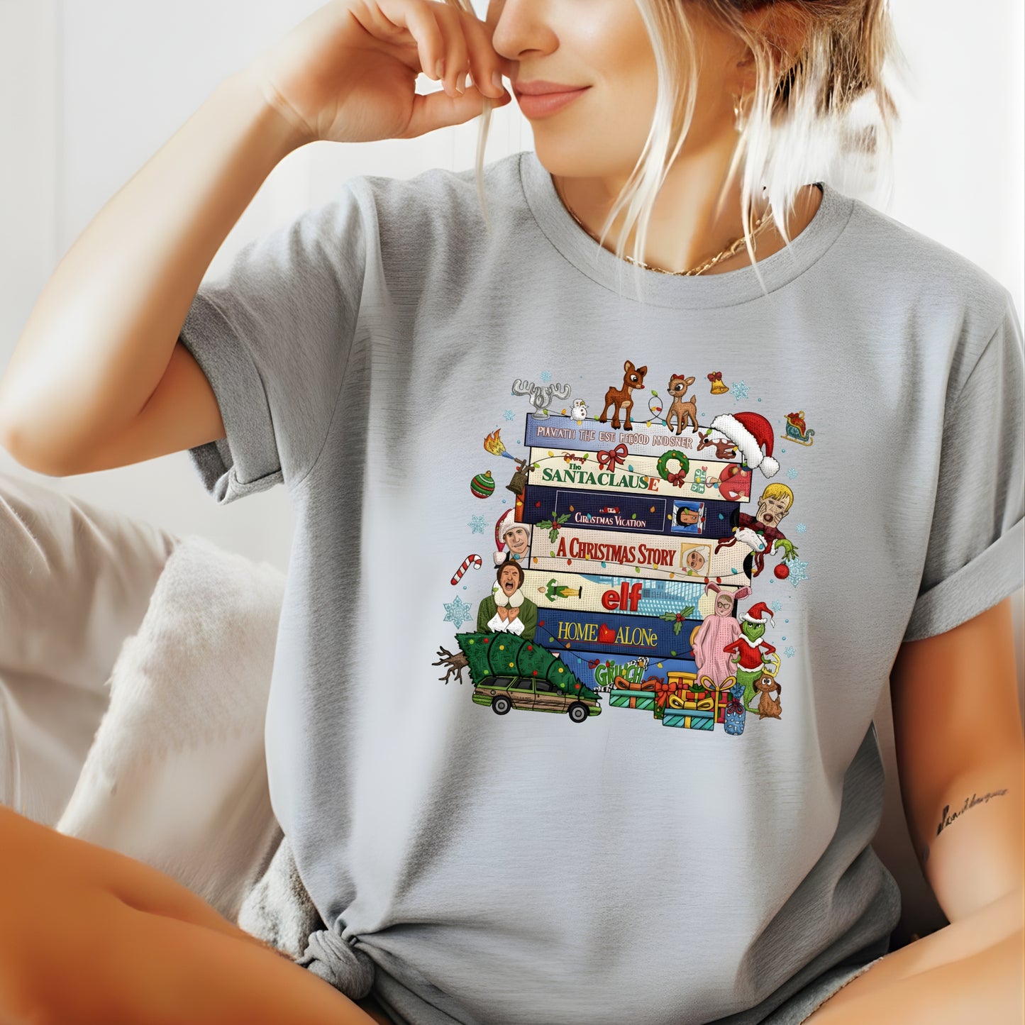 90s Christmas tshirt, Retro Holiday tee,  Xmas tee, 90s Movie tee, cozy Winter Gift for Her and him, Cute xmas tshirt. gift