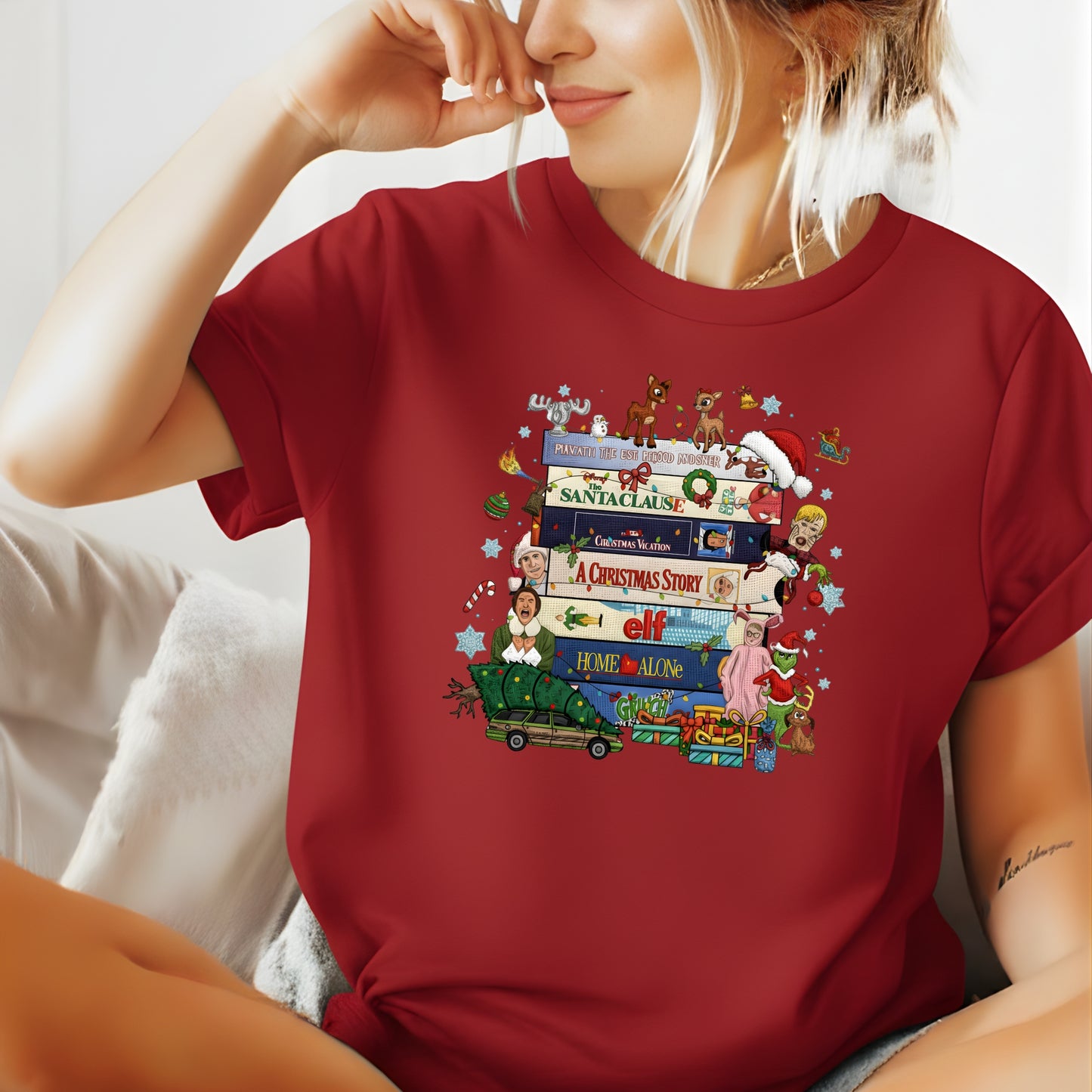 90s Christmas tshirt, Retro Holiday tee,  Xmas tee, 90s Movie tee, cozy Winter Gift for Her and him, Cute xmas tshirt. gift