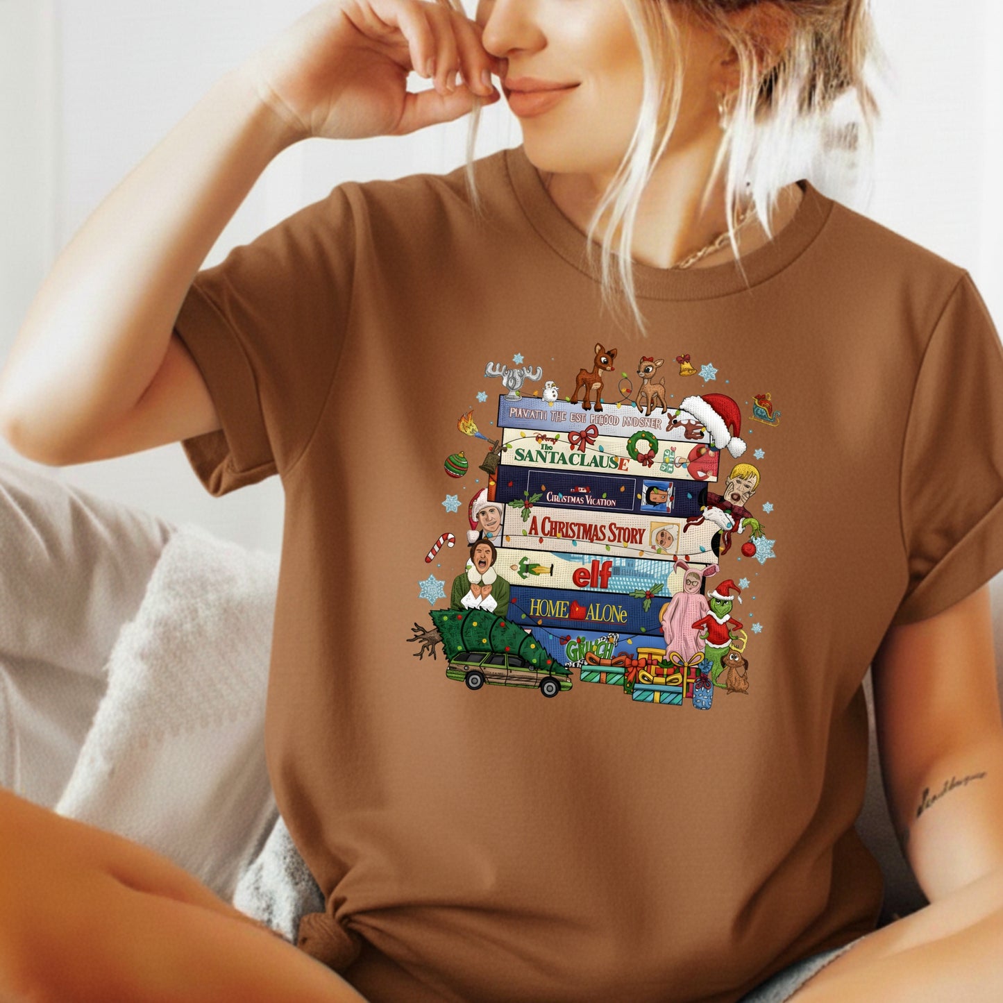 90s Christmas tshirt, Retro Holiday tee,  Xmas tee, 90s Movie tee, cozy Winter Gift for Her and him, Cute xmas tshirt. gift