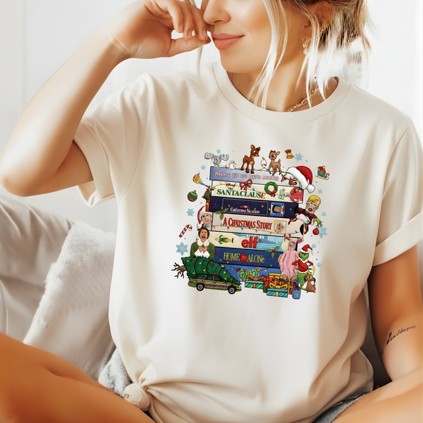 90s Christmas tshirt, Retro Holiday tee,  Xmas tee, 90s Movie tee, cozy Winter Gift for Her and him, Cute xmas tshirt. gift