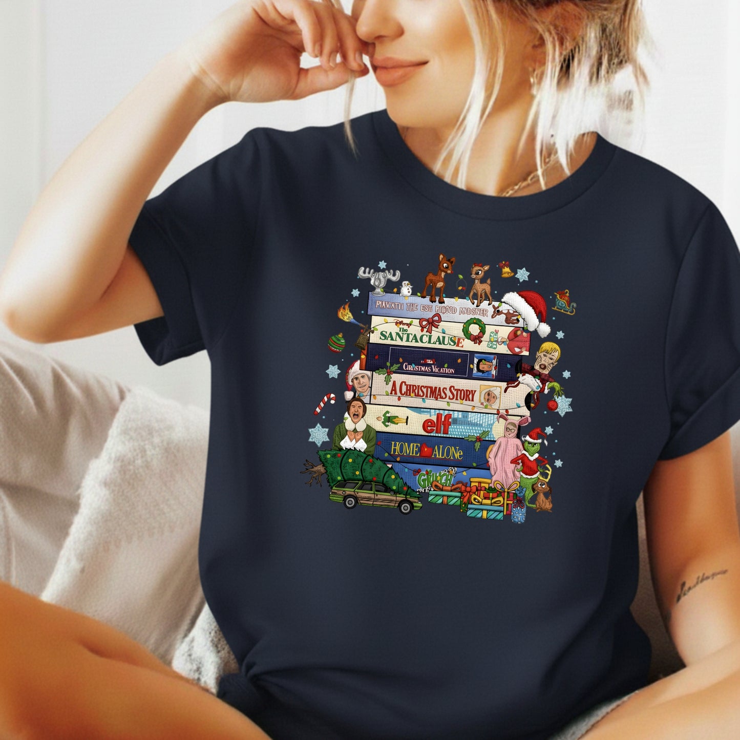 90s Christmas tshirt, Retro Holiday tee,  Xmas tee, 90s Movie tee, cozy Winter Gift for Her and him, Cute xmas tshirt. gift