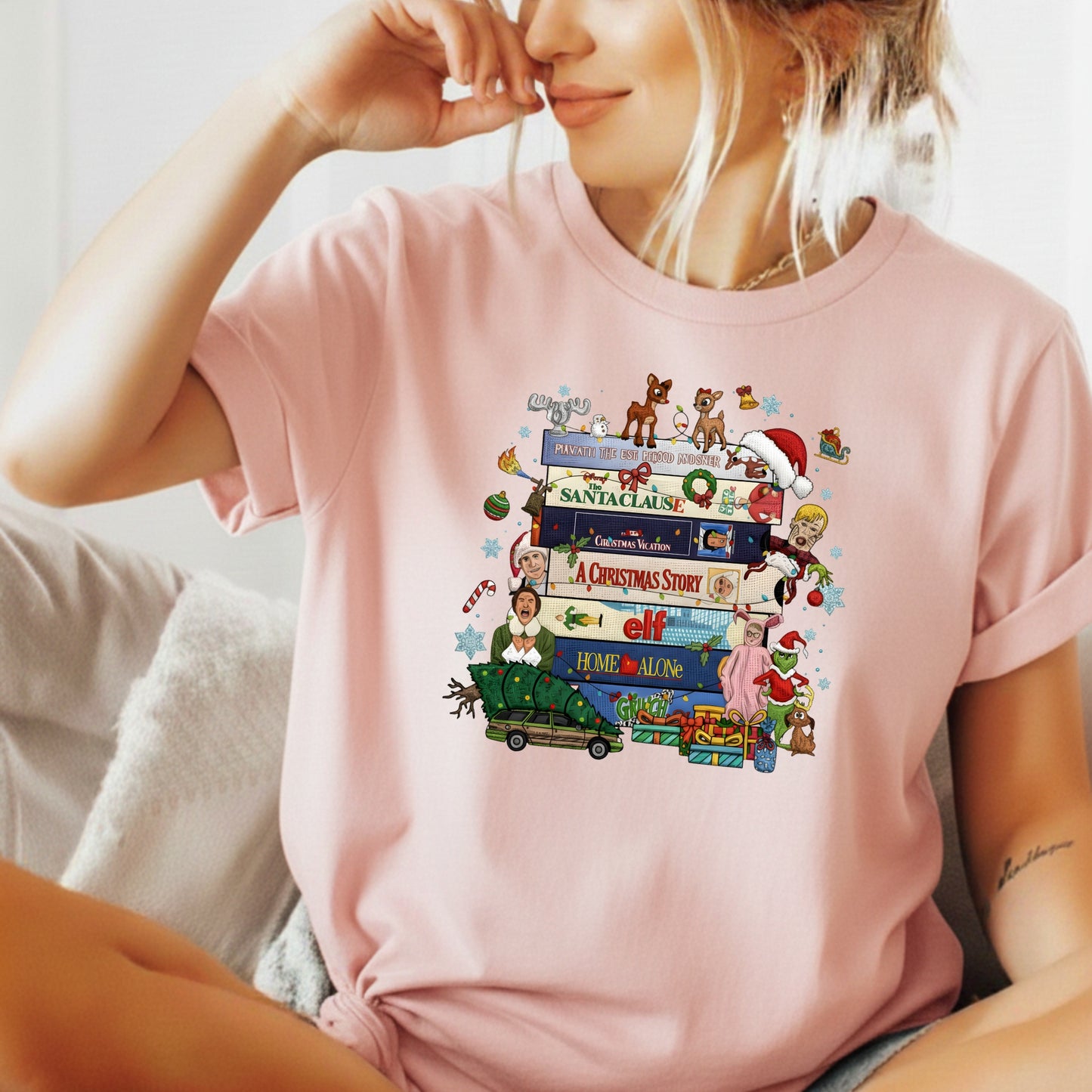 90s Christmas tshirt, Retro Holiday tee,  Xmas tee, 90s Movie tee, cozy Winter Gift for Her and him, Cute xmas tshirt. gift