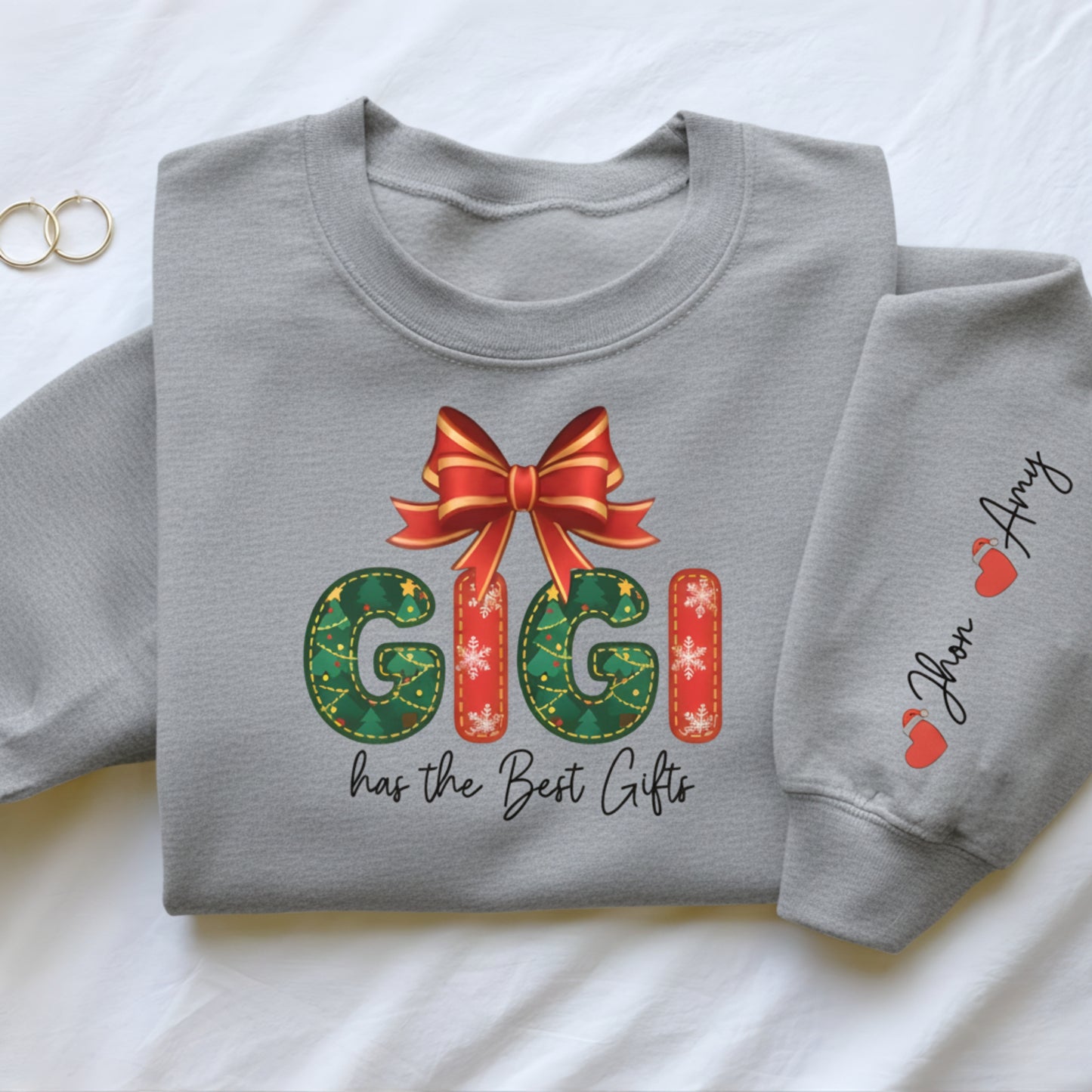Personalized Gigi Christmas Sweatshirt: Custom Sleeve Text
