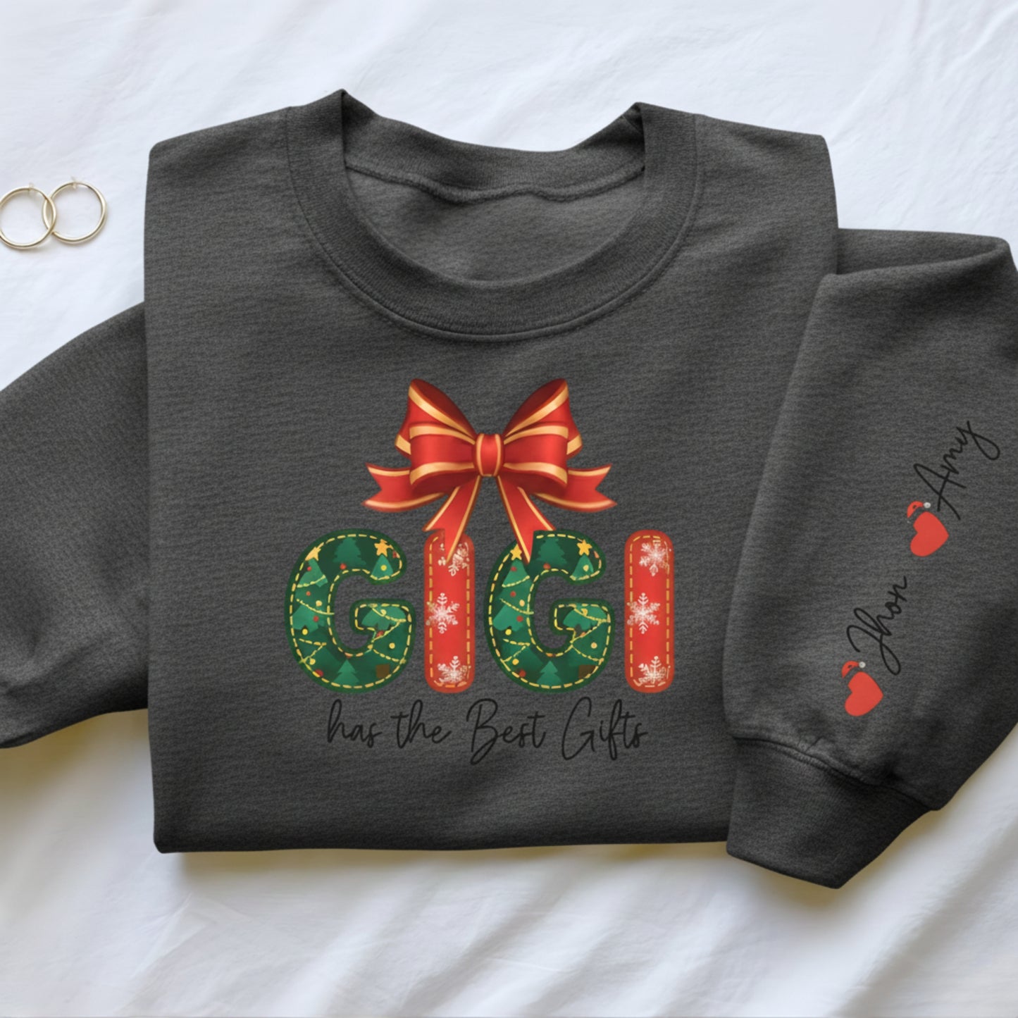 Personalized Gigi Christmas Sweatshirt: Custom Sleeve Text