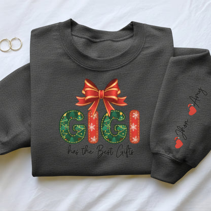 Personalized Gigi Christmas Sweatshirt: Custom Sleeve Text