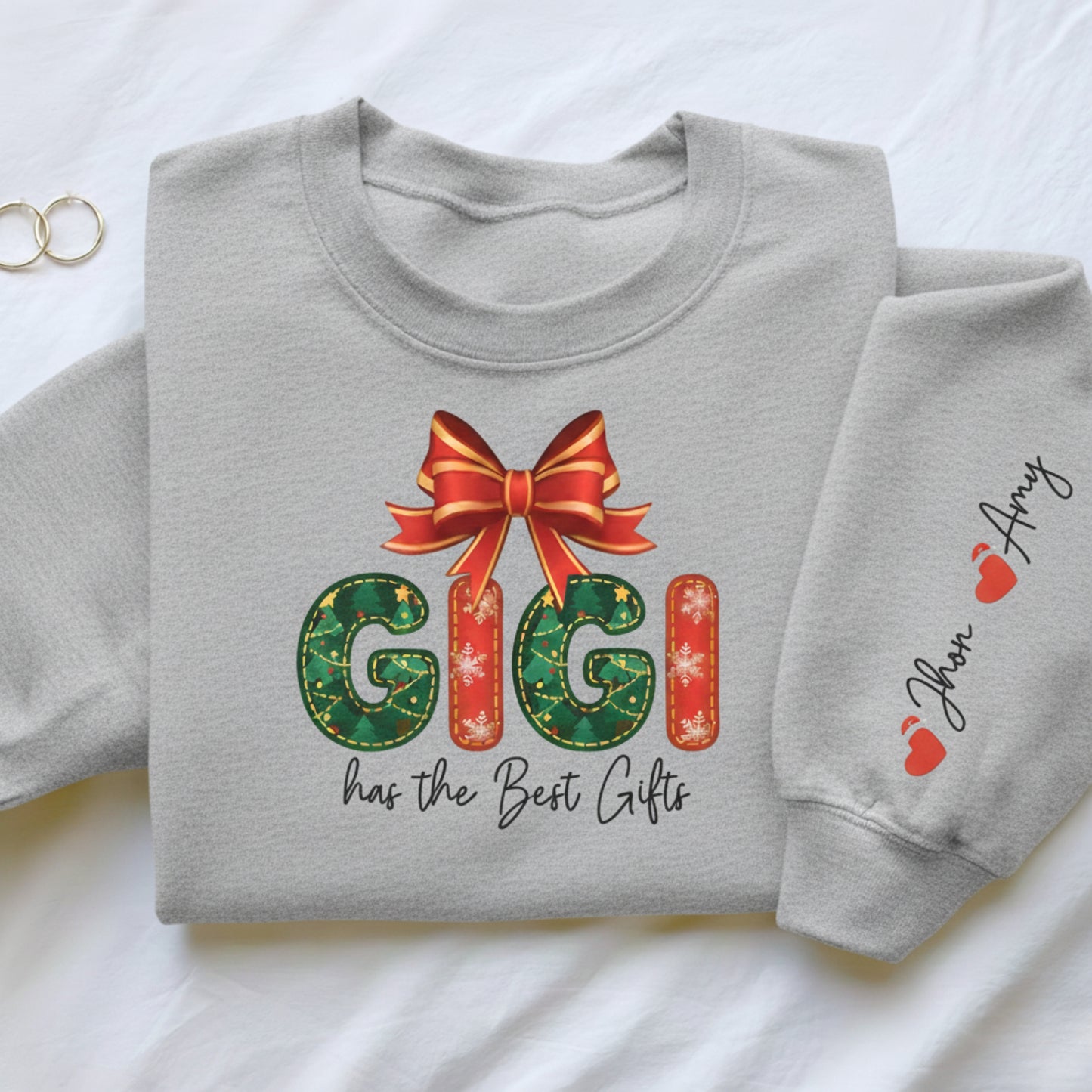 Personalized Gigi Christmas Sweatshirt: Custom Sleeve Text