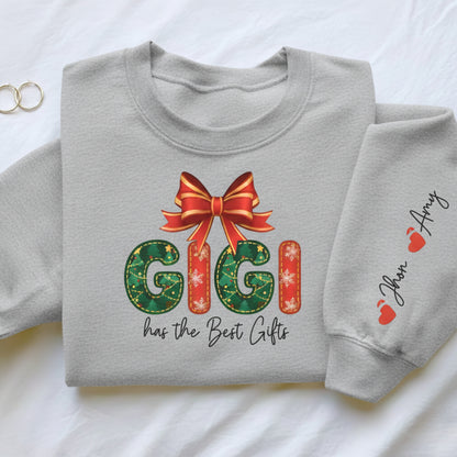 Personalized Gigi Christmas Sweatshirt: Custom Sleeve Text