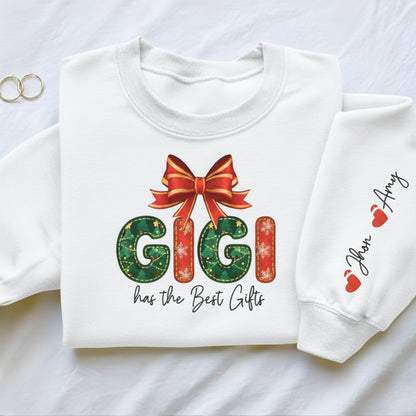 Personalized Gigi Christmas Sweatshirt: Custom Sleeve Text