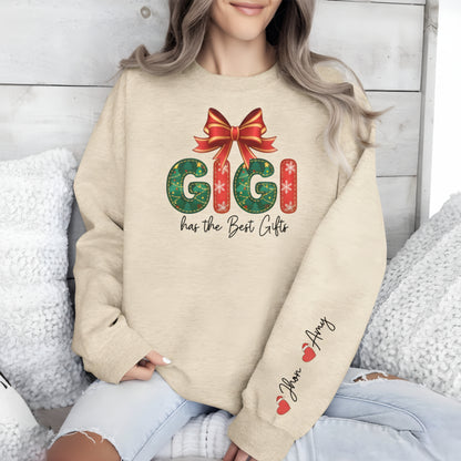 Personalized Gigi Christmas Sweatshirt: Custom Sleeve Text