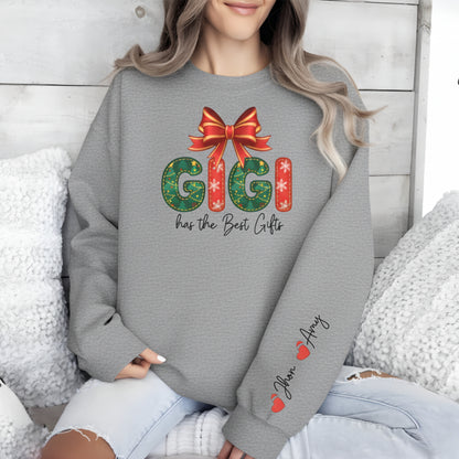 Personalized Gigi Christmas Sweatshirt: Custom Sleeve Text