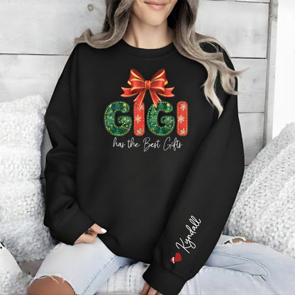 Personalized Gigi Christmas Sweatshirt: Custom Sleeve Text