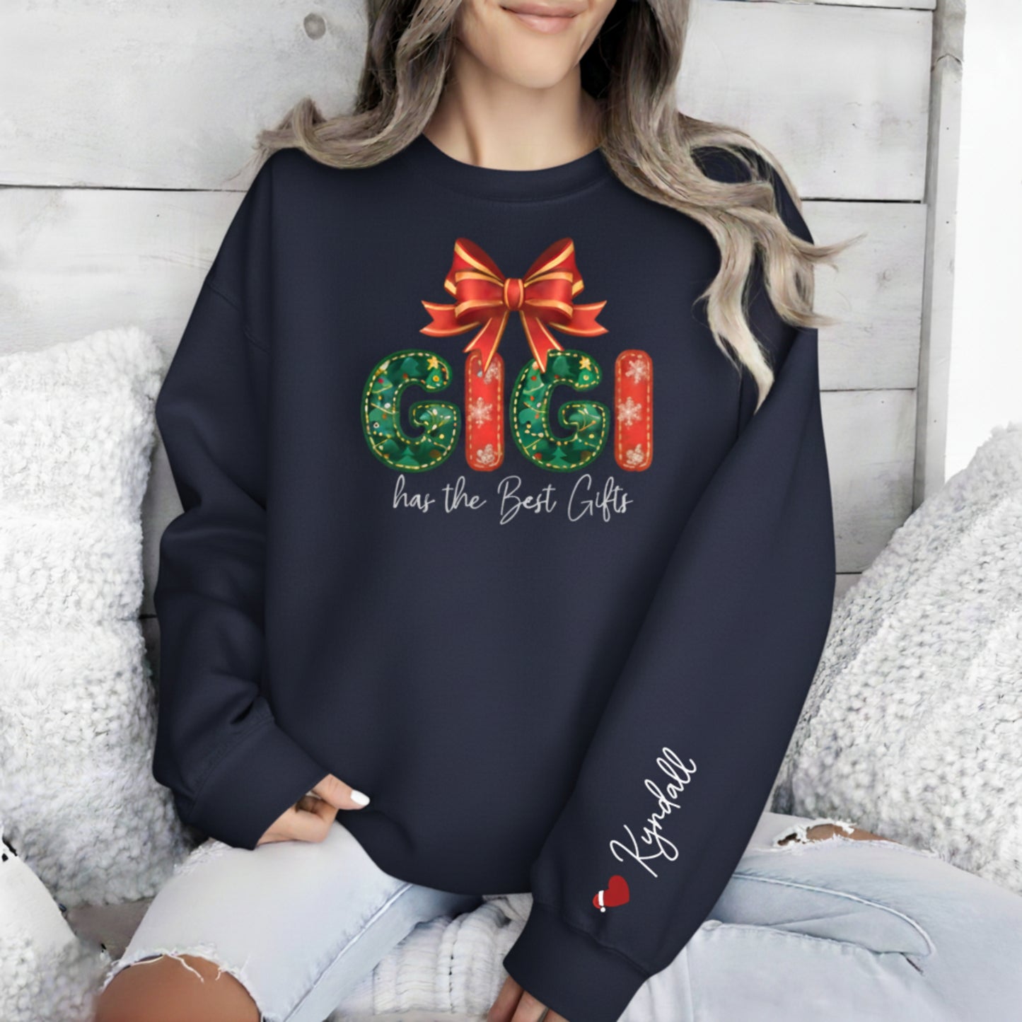 Personalized Gigi Christmas Sweatshirt: Custom Sleeve Text