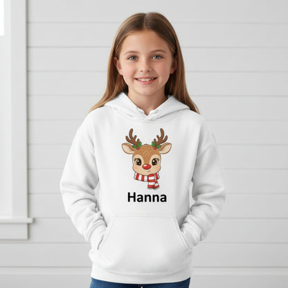 Cute Custom Reindeer Hoodie – Your Child’s Name on It! 🎁