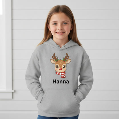 Cute Custom Reindeer Hoodie – Your Child’s Name on It! 🎁