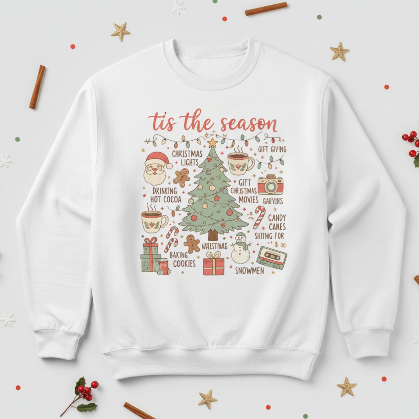 the Season Christmas Sweatshirt - Holiday Graphic Crewneck