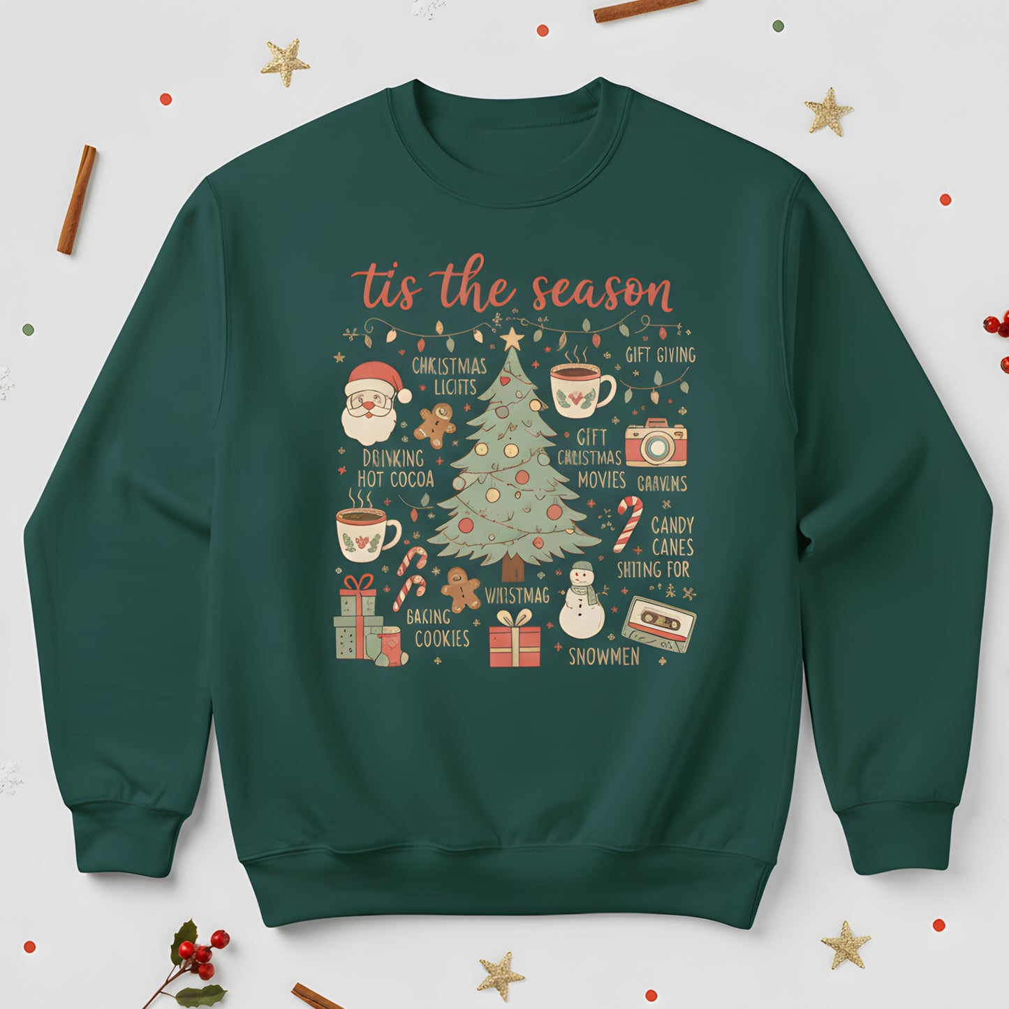 the Season Christmas Sweatshirt - Holiday Graphic Crewneck