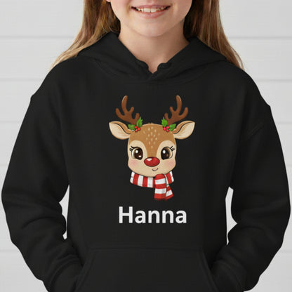 Cute Custom Reindeer Hoodie – Your Child’s Name on It! 🎁