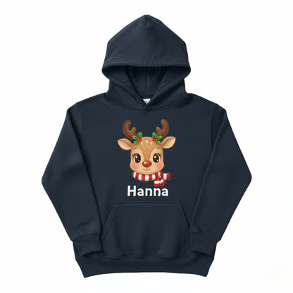 Cute Custom Reindeer Hoodie – Your Child’s Name on It! 🎁