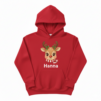 Cute Custom Reindeer Hoodie – Your Child’s Name on It! 🎁
