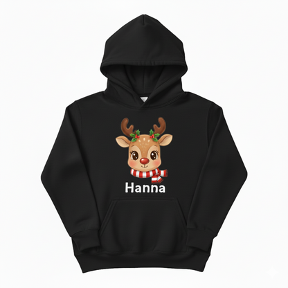 Cute Custom Reindeer Hoodie – Your Child’s Name on It! 🎁