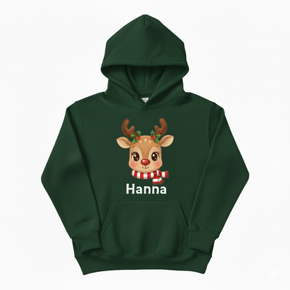 Cute Custom Reindeer Hoodie – Your Child’s Name on It! 🎁