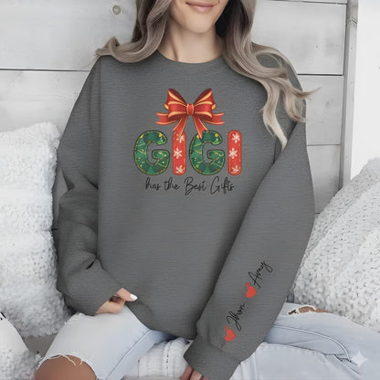 Personalized Gigi Christmas Sweatshirt: Custom Sleeve Text